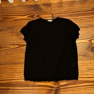 Madewell lettuce edge sheer shirt in black!!